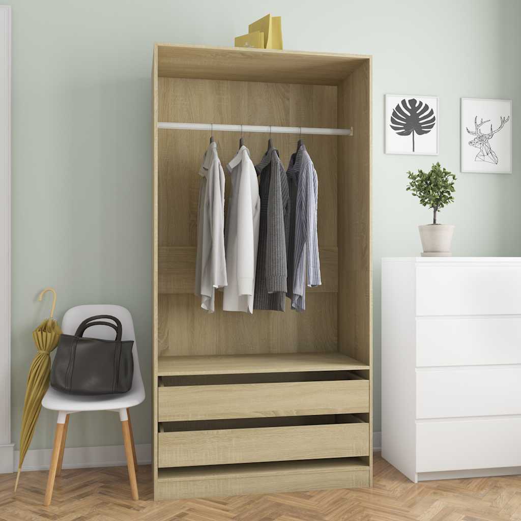 Garderobe sonoma eik 100x50x200 cm konstruert tre