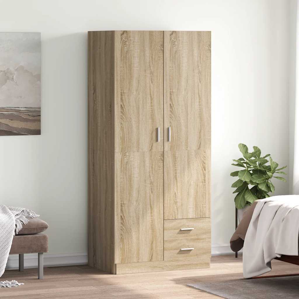 Garderobe sonoma eik 80x52x180 cm konstruert tre