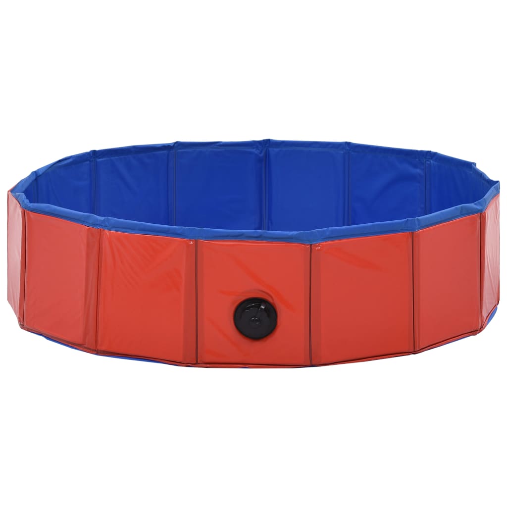 Sammenleggbart hundebasseng rød 80x20 cm PVC