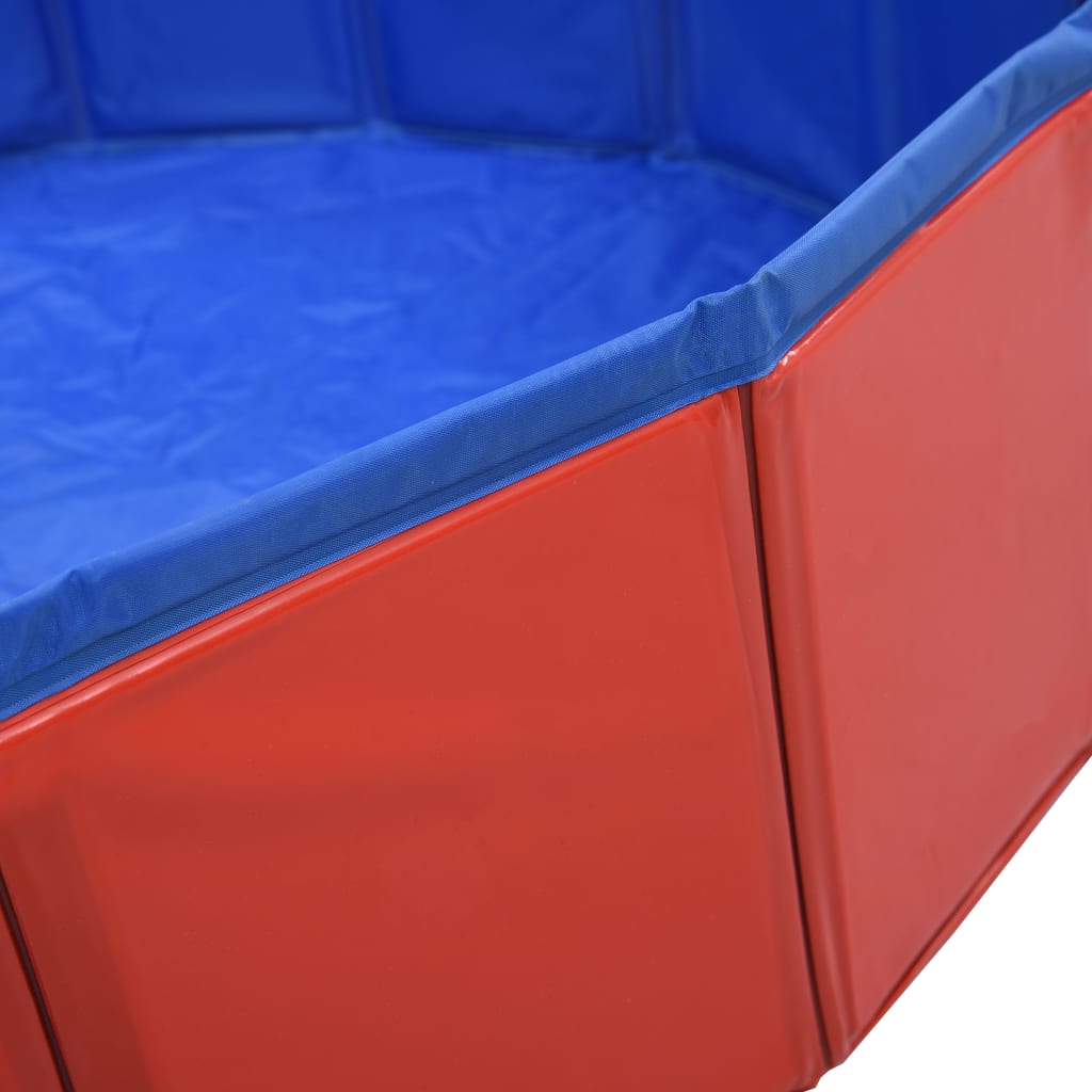 Sammenleggbart hundebasseng rød 80x20 cm PVC