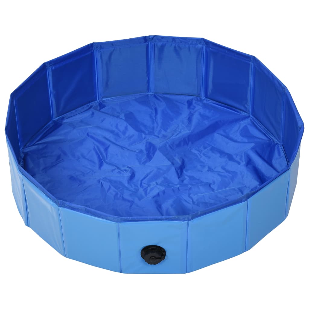 Sammenleggbart hundebasseng blå 80x20 cm PVC