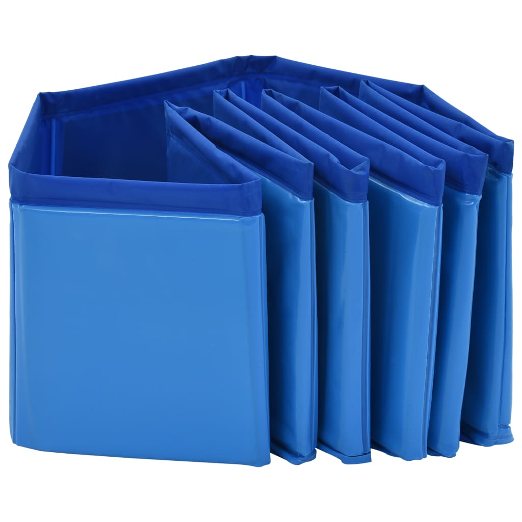 Sammenleggbart hundebasseng blå 80x20 cm PVC