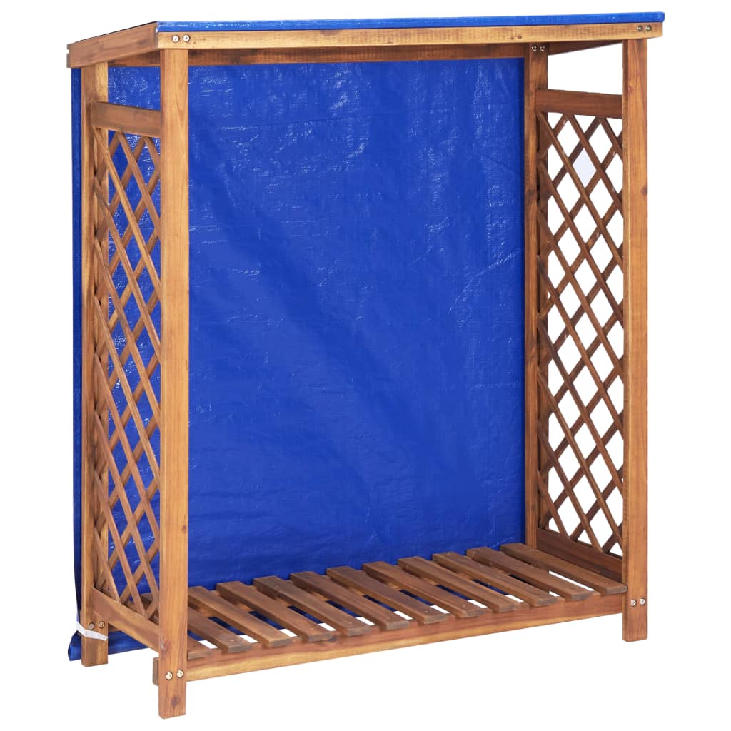 Vedskjul 105x38x115 cm heltre akasie