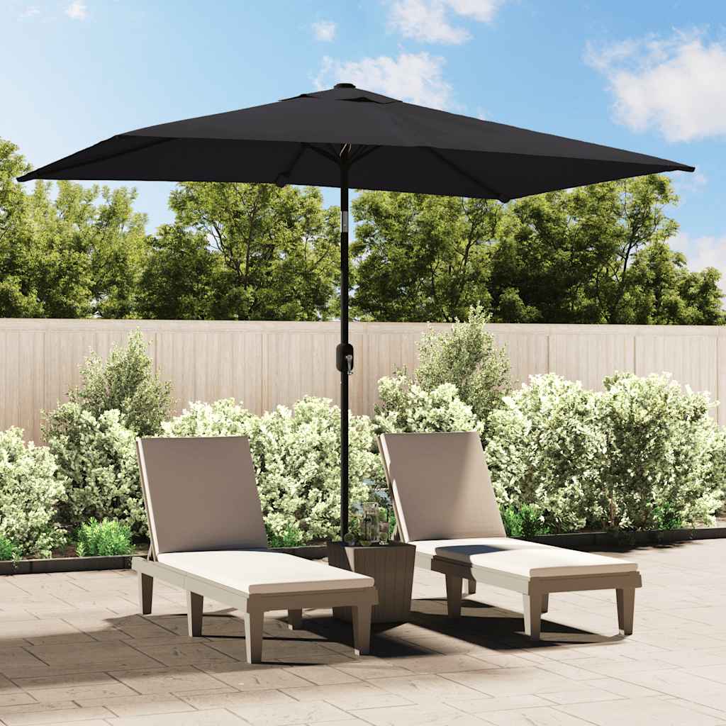 Parasoll med metallstang 300x200 cm svart vidaXL