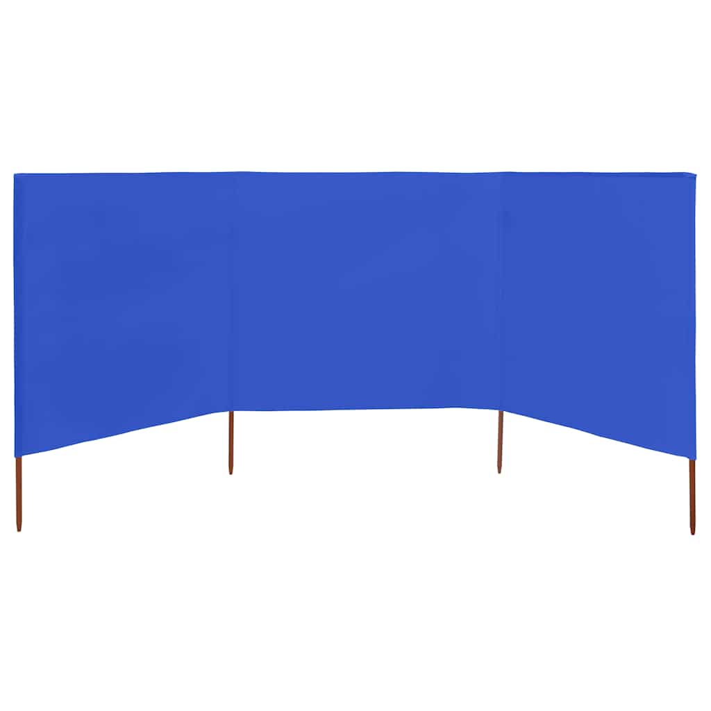 Vindskjermer 3 paneler stoff 400x120 cm asurblå vidaXL