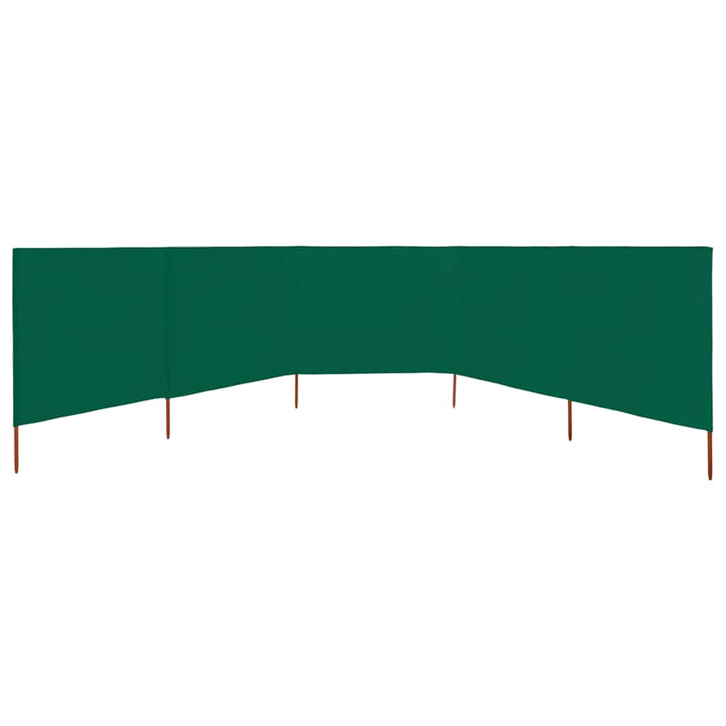 Vindskjerm 5 paneler stoff 600x80 cm grønn vidaXL