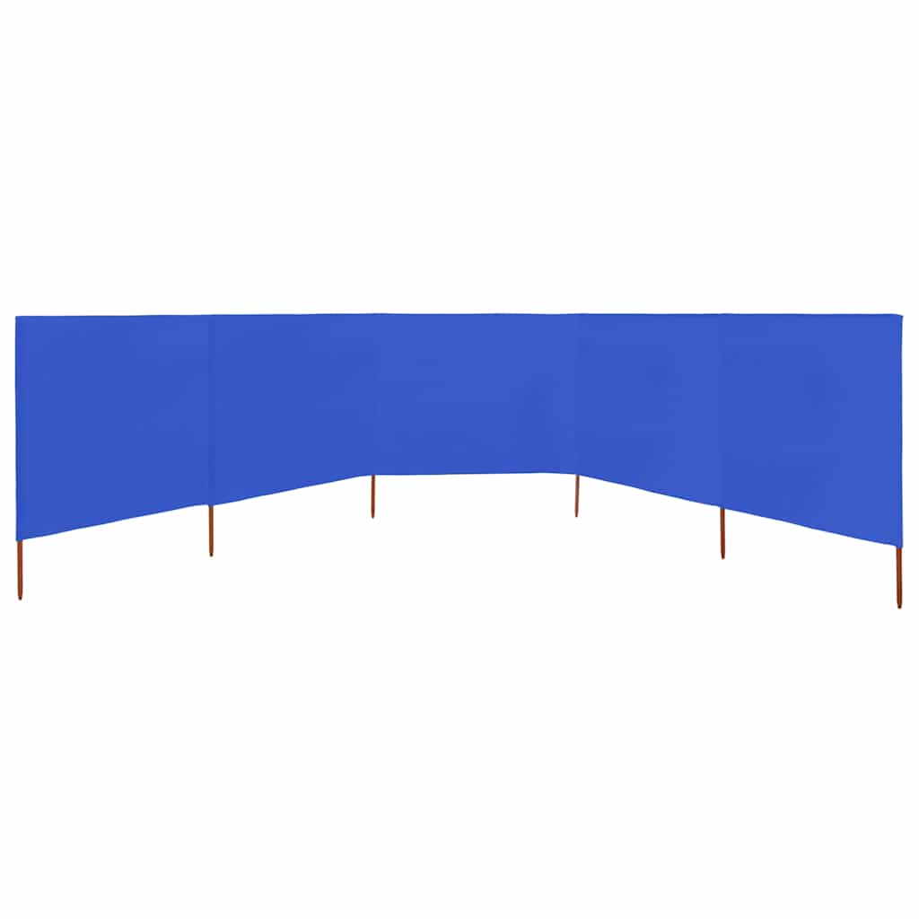 Vindskjerm 5 paneler stoff 600x80 cm asurblå vidaXL