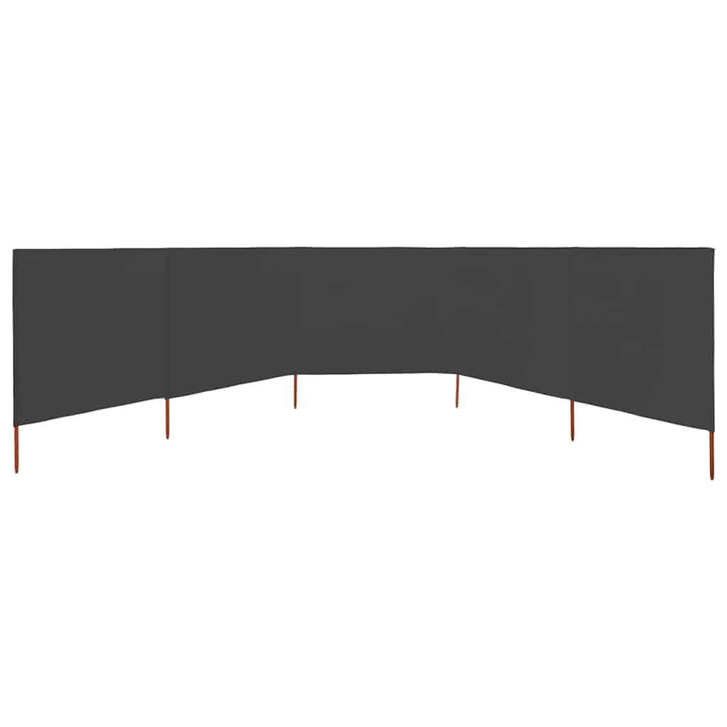 Vindskjerm 5 paneler stoff 600x160 cm antrasitt vidaXL