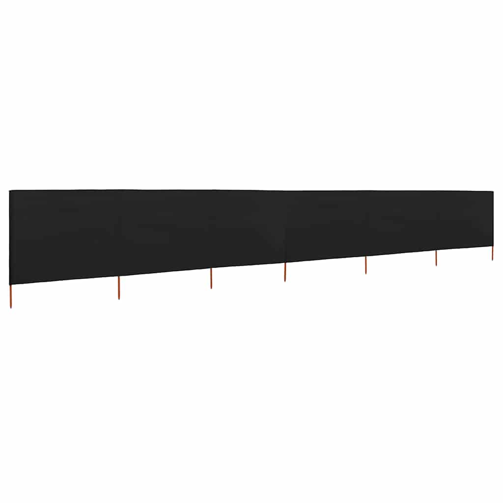 Vindskjerm 6 paneler stoff 800x160 cm svart vidaXL