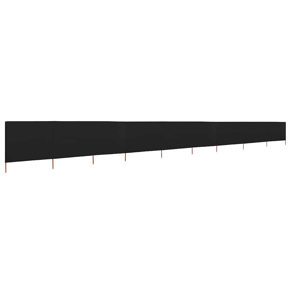 Vindskjerm 9 paneler stoff 1200x80 cm svart vidaXL