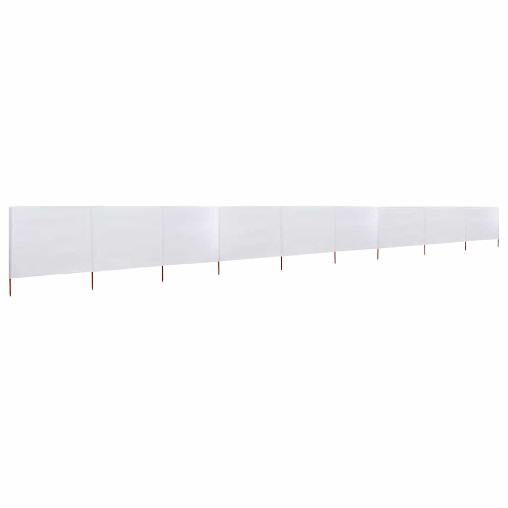 Vindskjerm 9 paneler stoff 1200x160 cm sandhvit