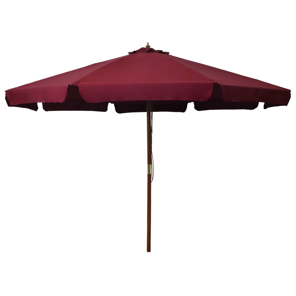 Parasoll med trestang 330 cm burgunder