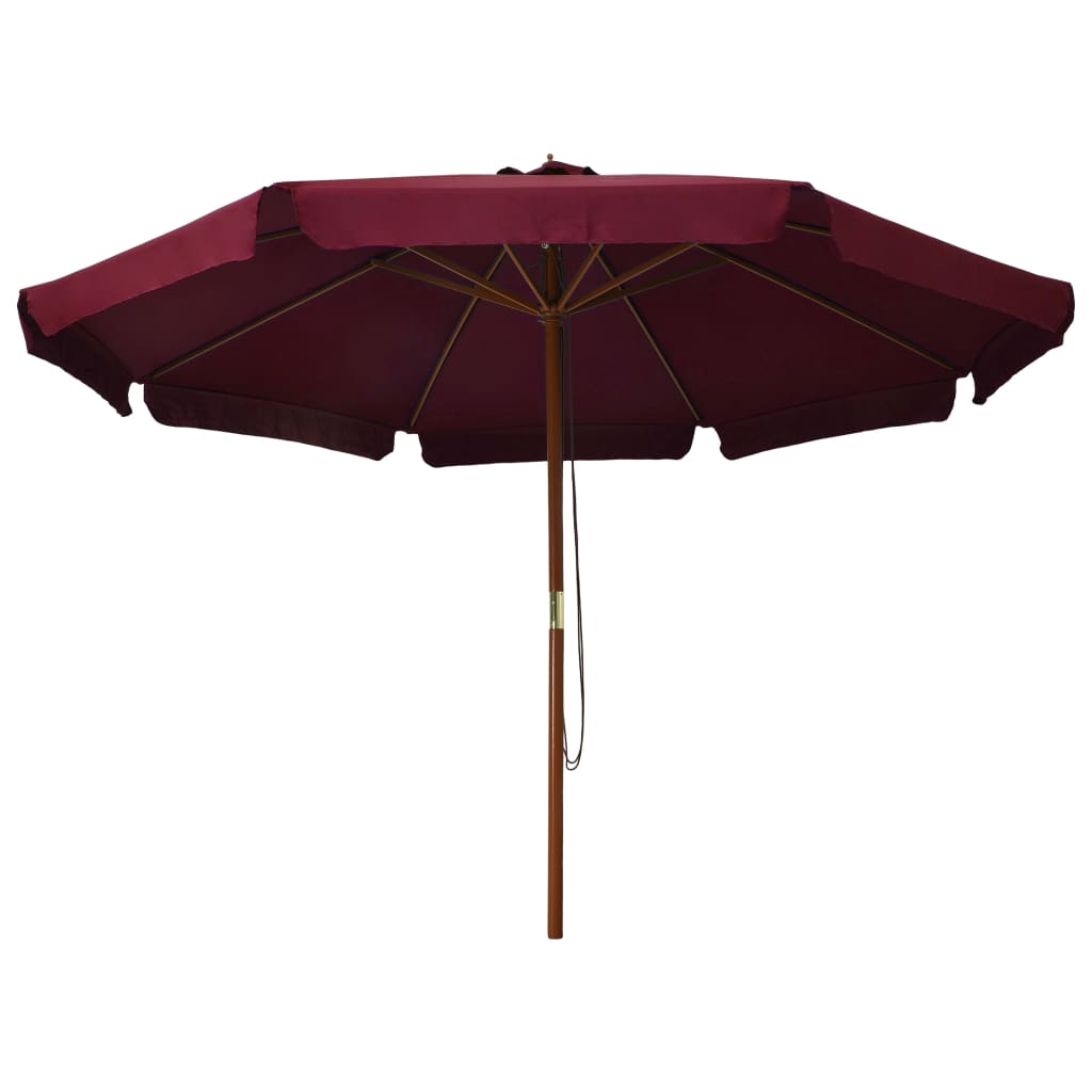 Parasoll med trestang 330 cm burgunder