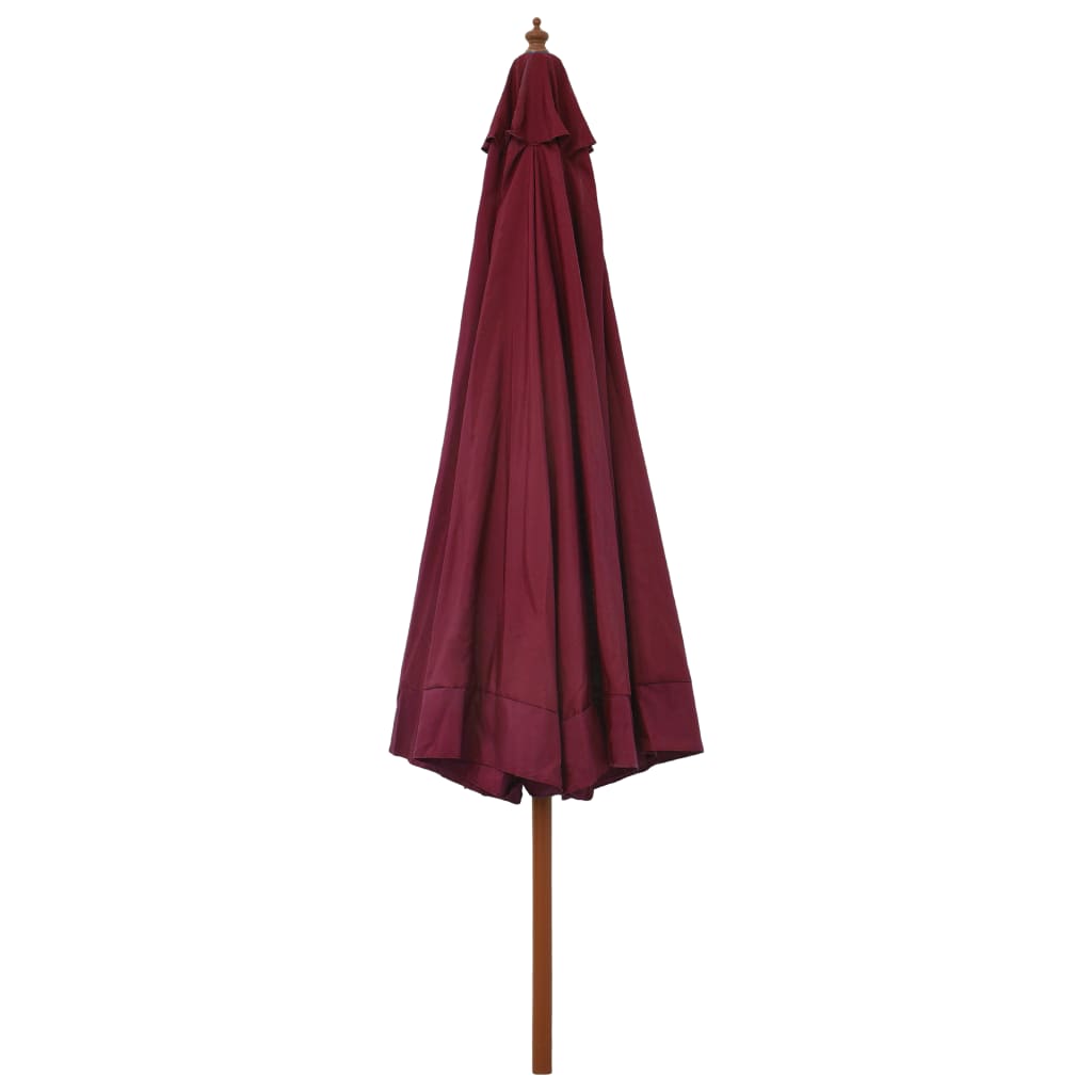 Parasoll med trestang 330 cm burgunder