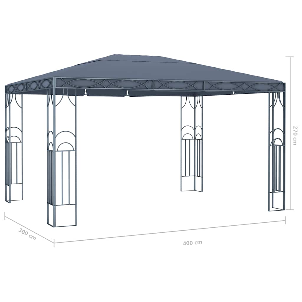 Paviljong 400x300 cm antrasitt