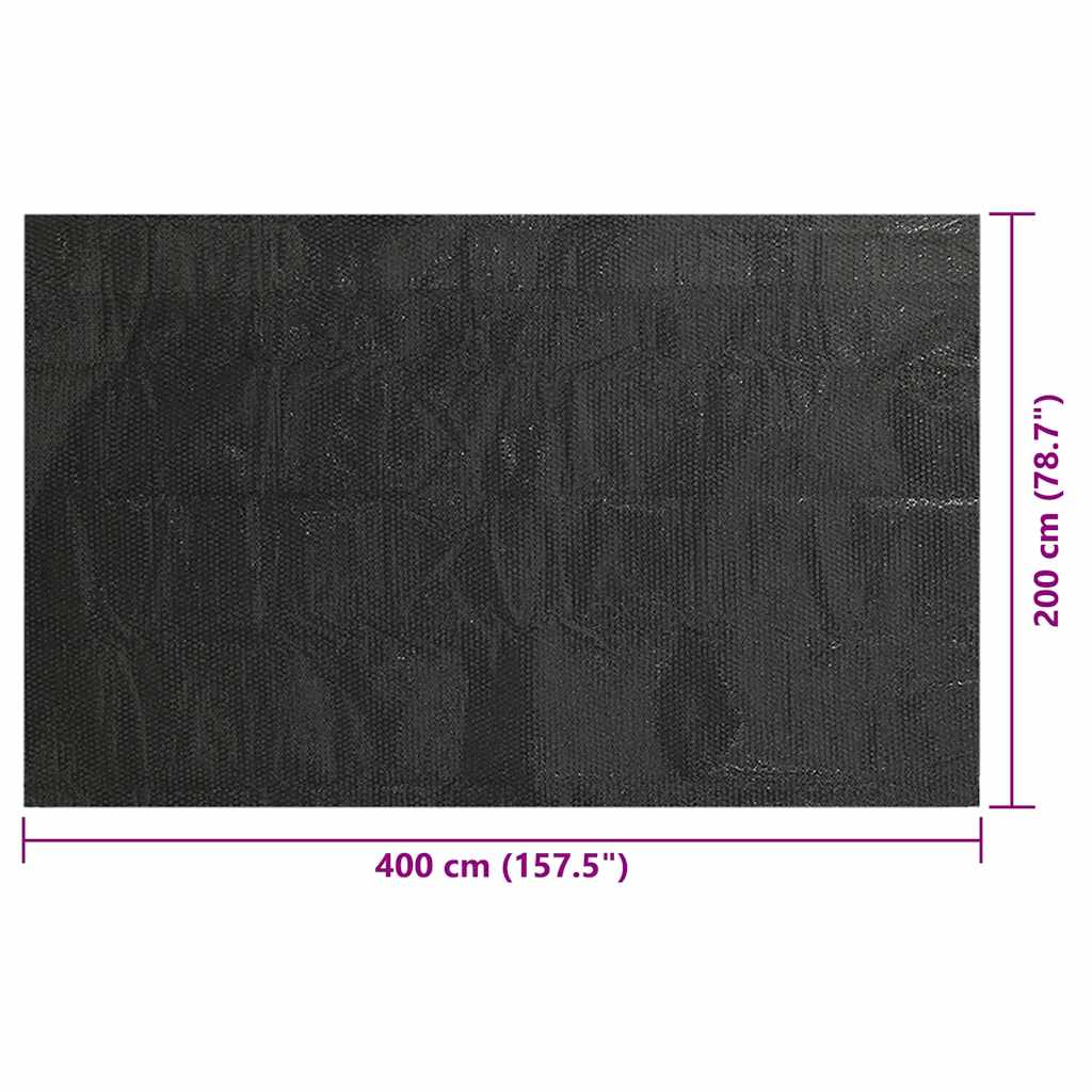 Bassengtrekk svart 400x200 cm PE