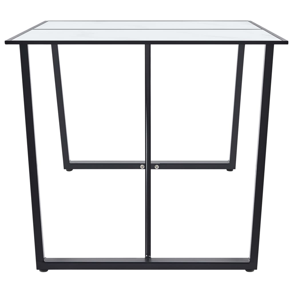 Spisebord hvit 160x80x75 cm herdet glass