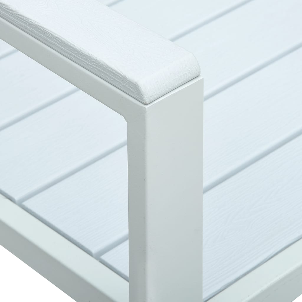 Hagebenk 120 cm HDPE hvit treutseende vidaXL