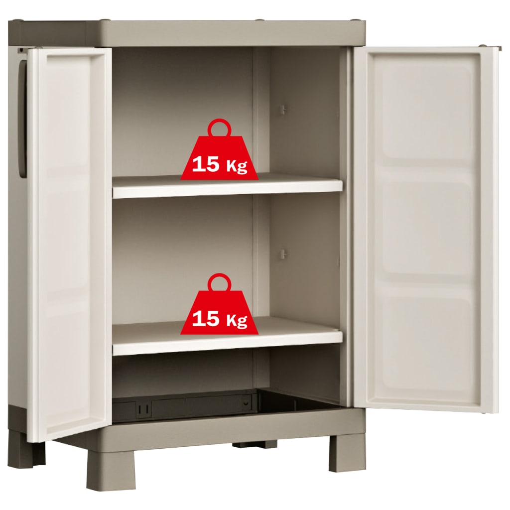 Lavt oppbevaringsskap Excellence beige og gråbrun 97 cm