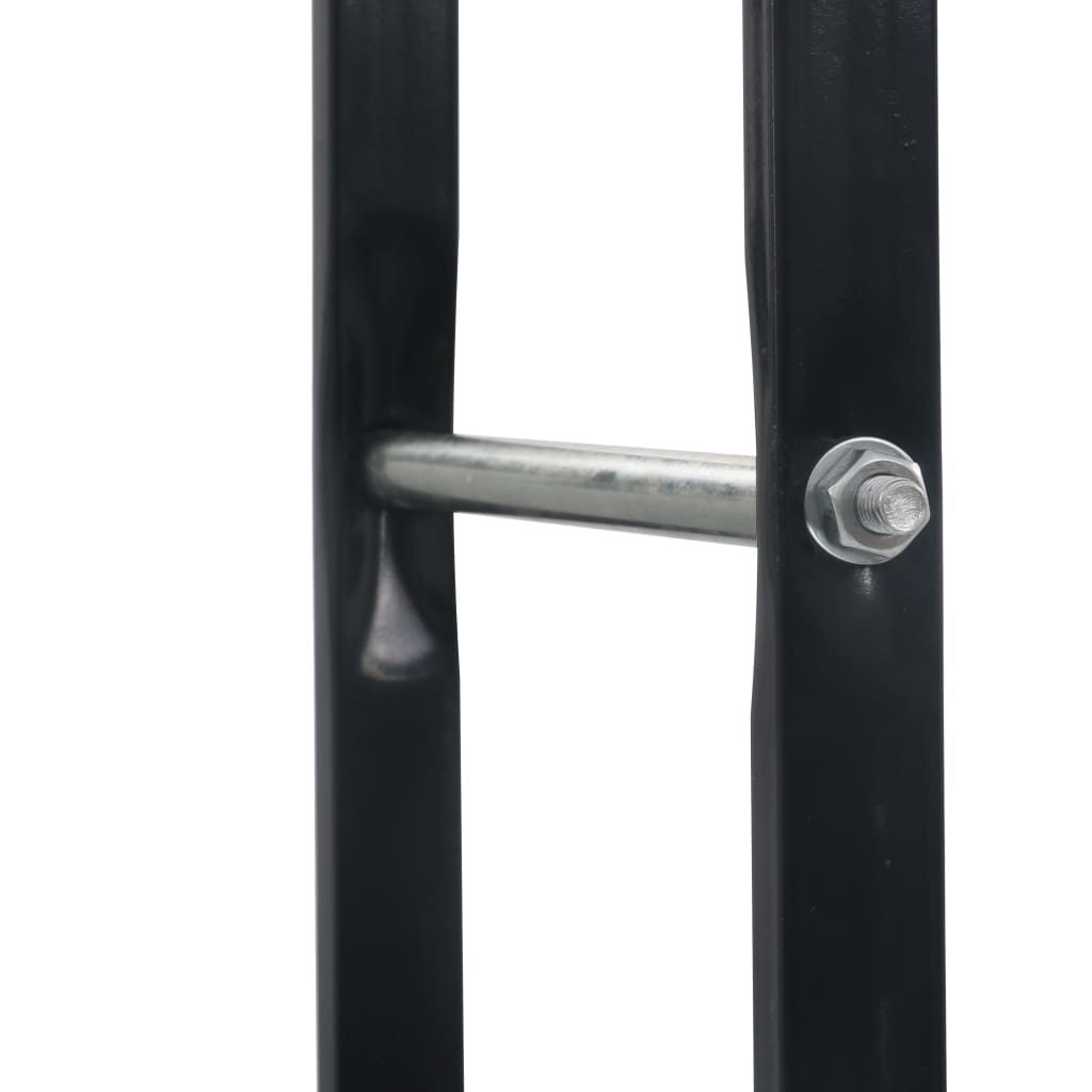 Vedstativ svart 100x25x200 cm stål