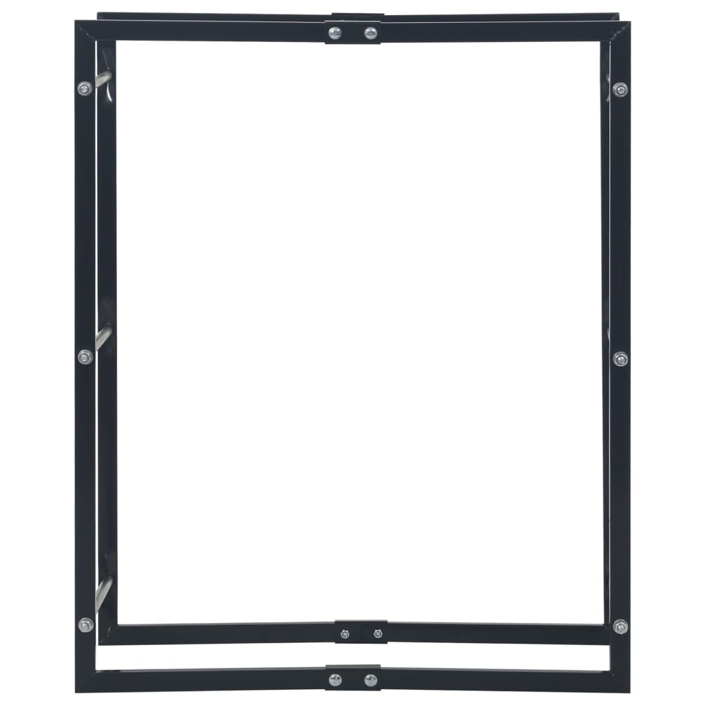 Vedstativ svart 80x25x100 cm stål