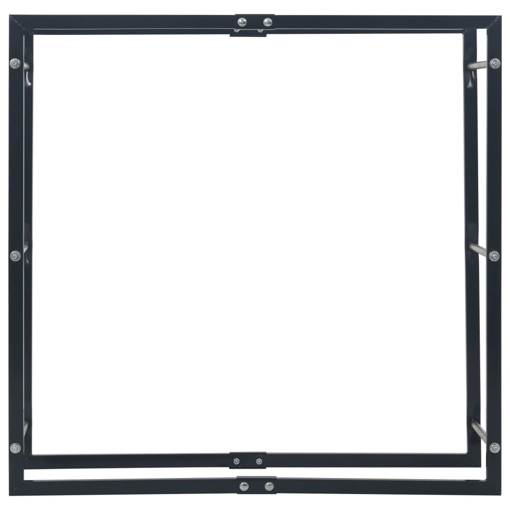 Vedstativ svart 100x25x100 cm stål
