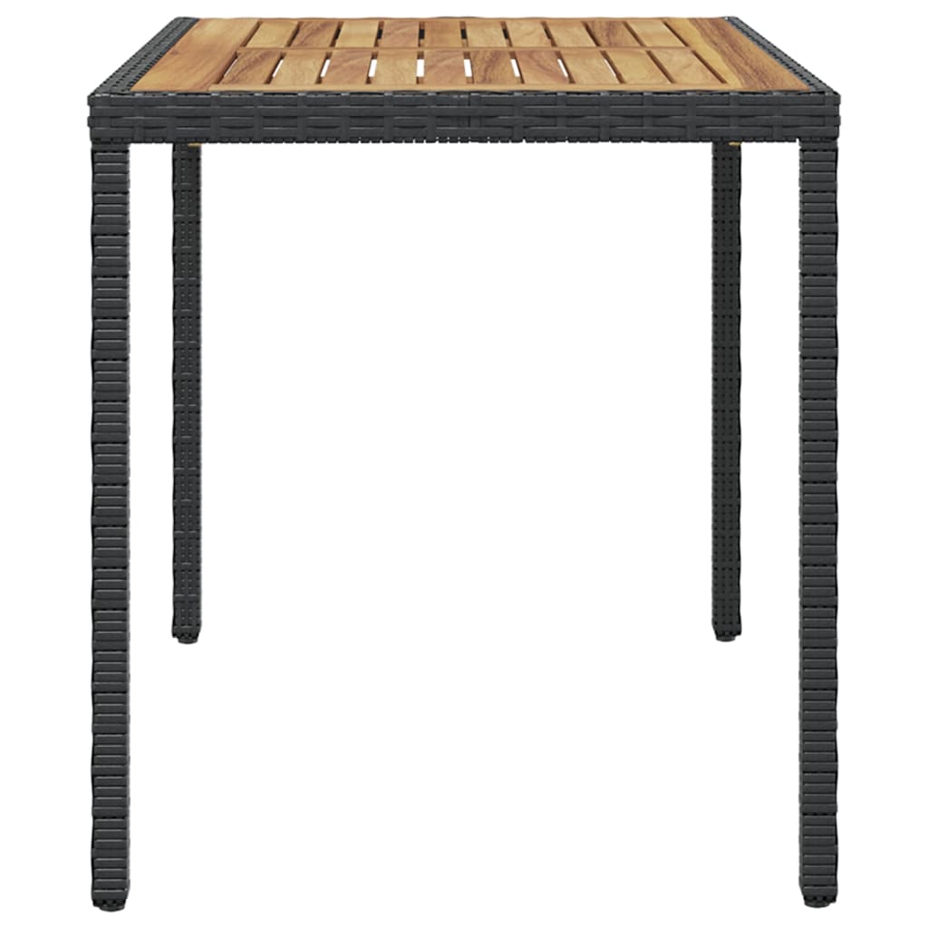 Hagebord svart og brun 123x60x74 cm heltre akasie vidaXL