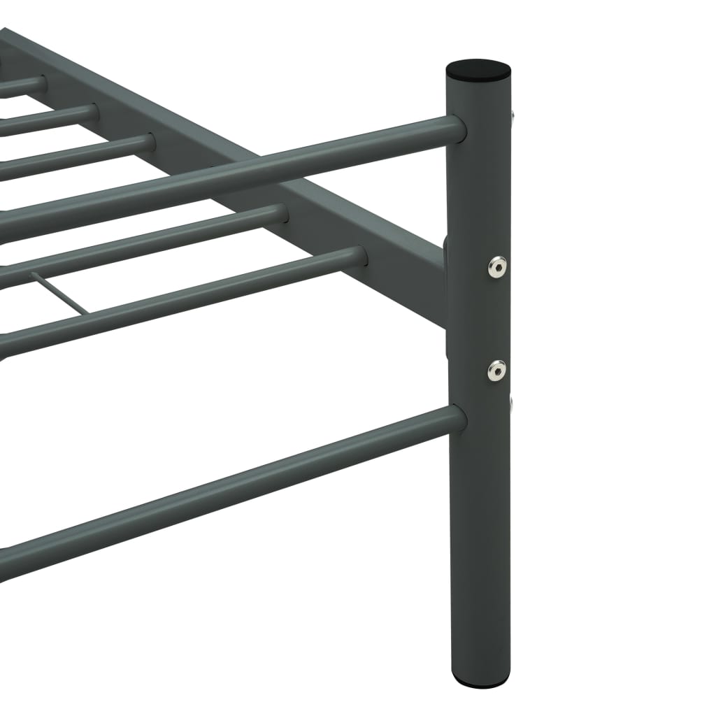 Sengeramme grå metall 100x200 cm