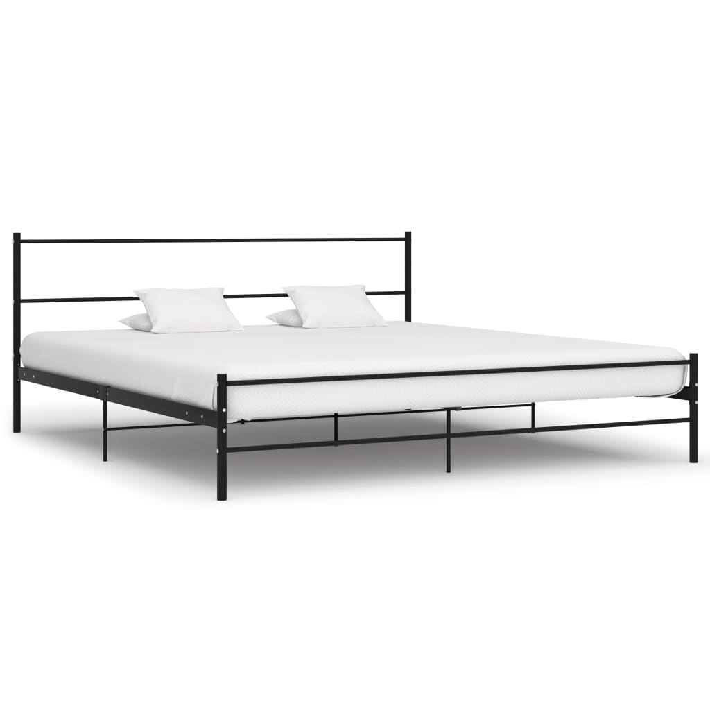 Sengeramme svart metall 200x200 cm