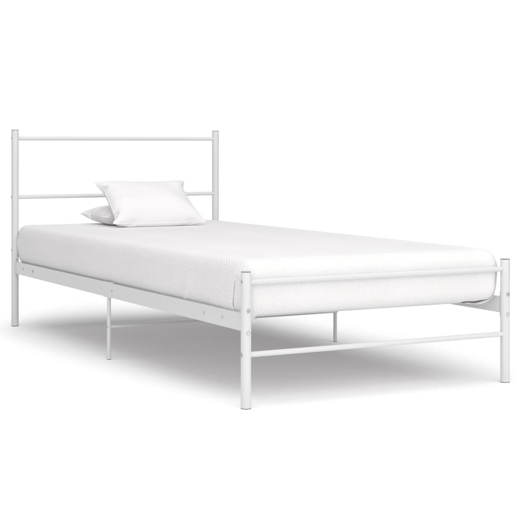 Sengeramme hvit metall 100x200 cm