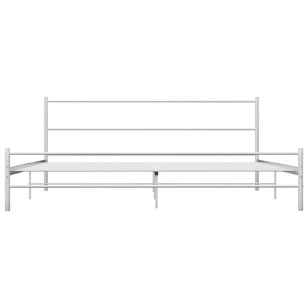 Sengeramme hvit metall 200x200 cm