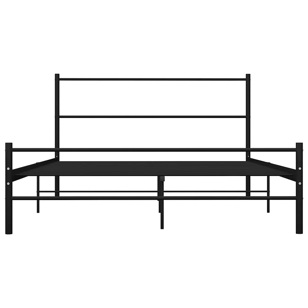 Sengeramme med hodegavl uten madrass svart 140x200 cm metall