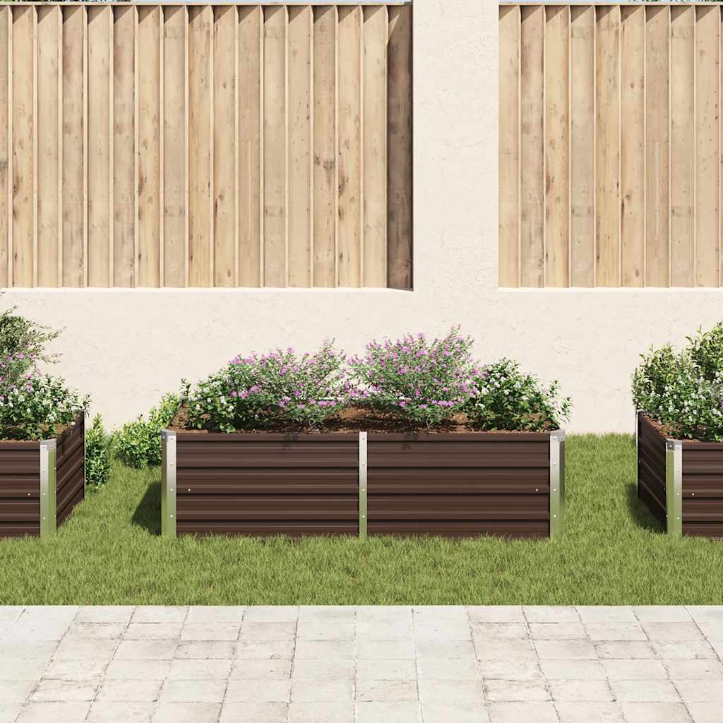 Forhøyet hagebed 160x80x45 cm galvanisert stål brun