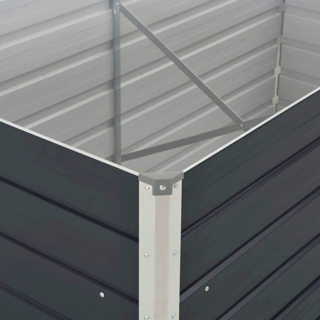 Forhøyet hagebed 160x80x45 cm galvanisert stål antrasitt