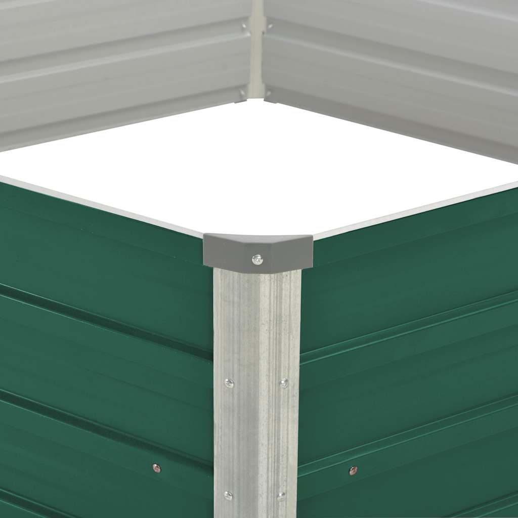 Forhøyet hagebed 129x129x45 cm galvanisert stål grønn