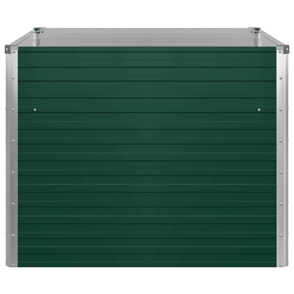 Forhøyet hagebed 100x100x77 cm galvanisert stål grønn