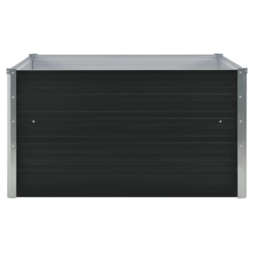 Forhøyet plantekasse 100x100x45 cm galvanisert stål antrasitt