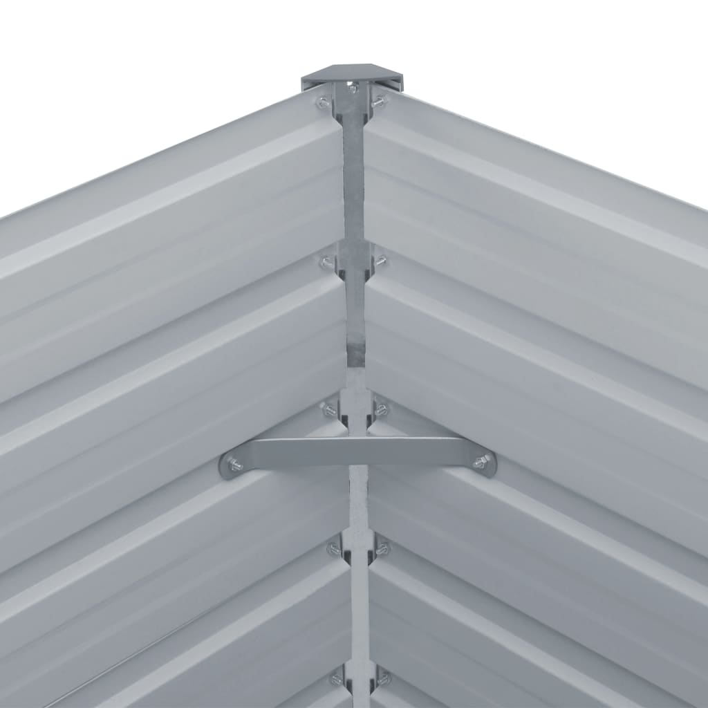 Forhøyet plantekasse 100x100x45 cm galvanisert stål antrasitt