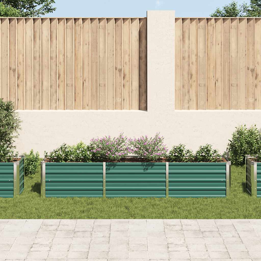 Høybed galvanisert stål 240x40x45 cm grønn
