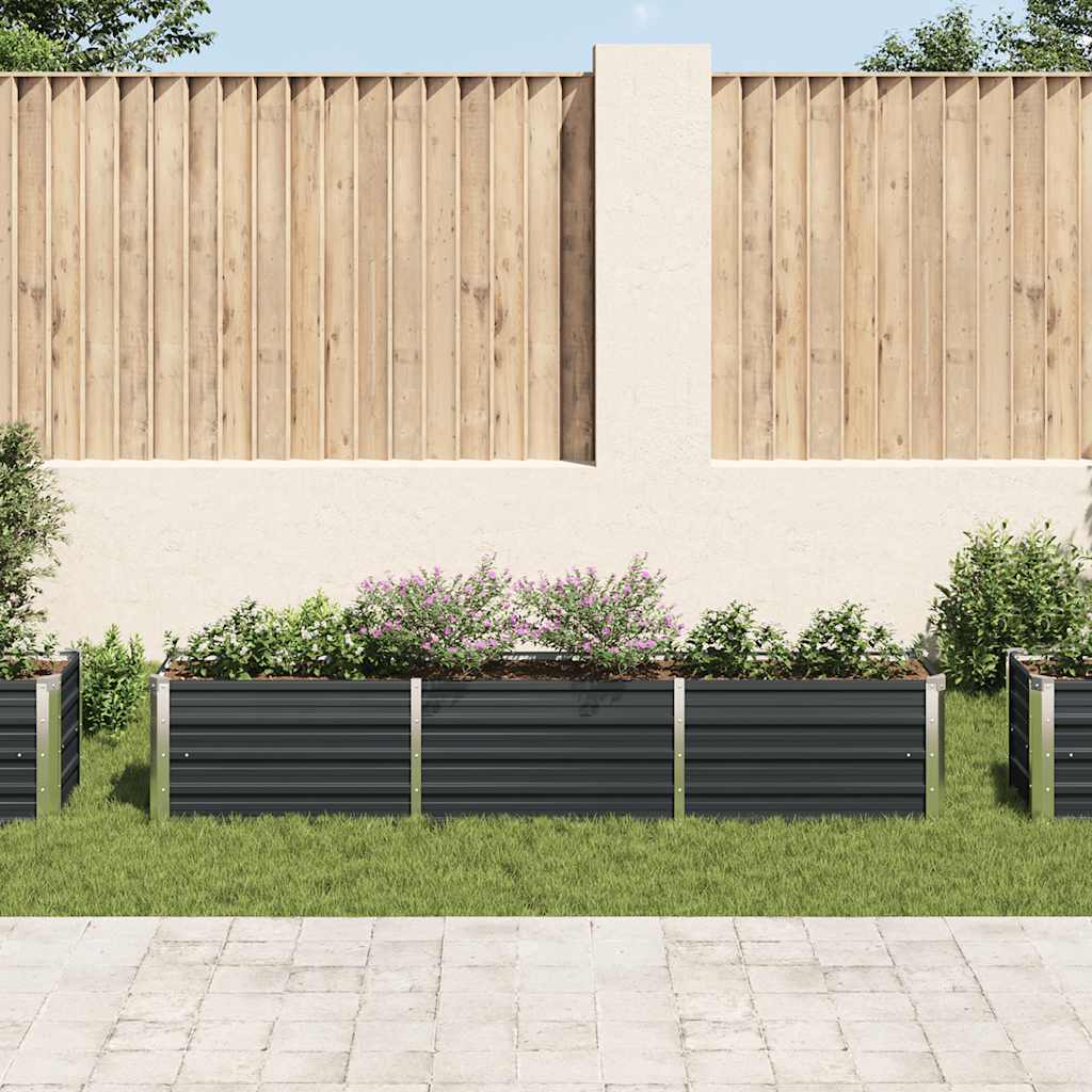 Høybed galvanisert stål 240x40x45 cm antrasitt