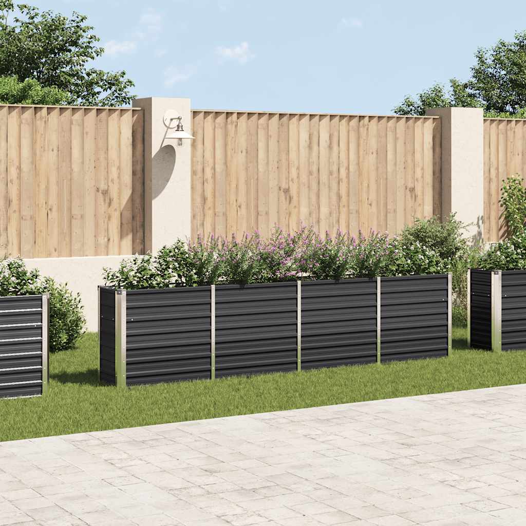 Forhøyet hagebed 320x40x77 cm galvanisert stål antrasitt
