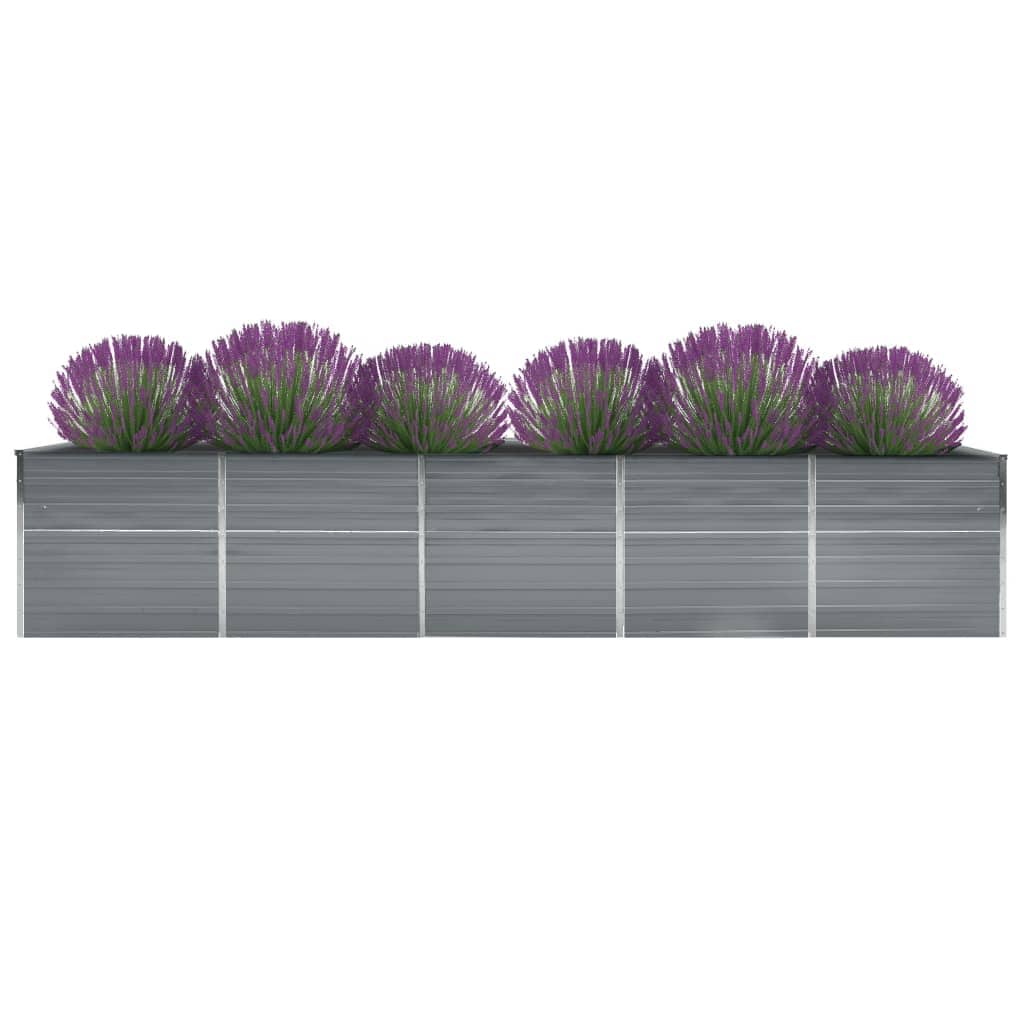 Høybed galvanisert stål 400x80x45 cm grå