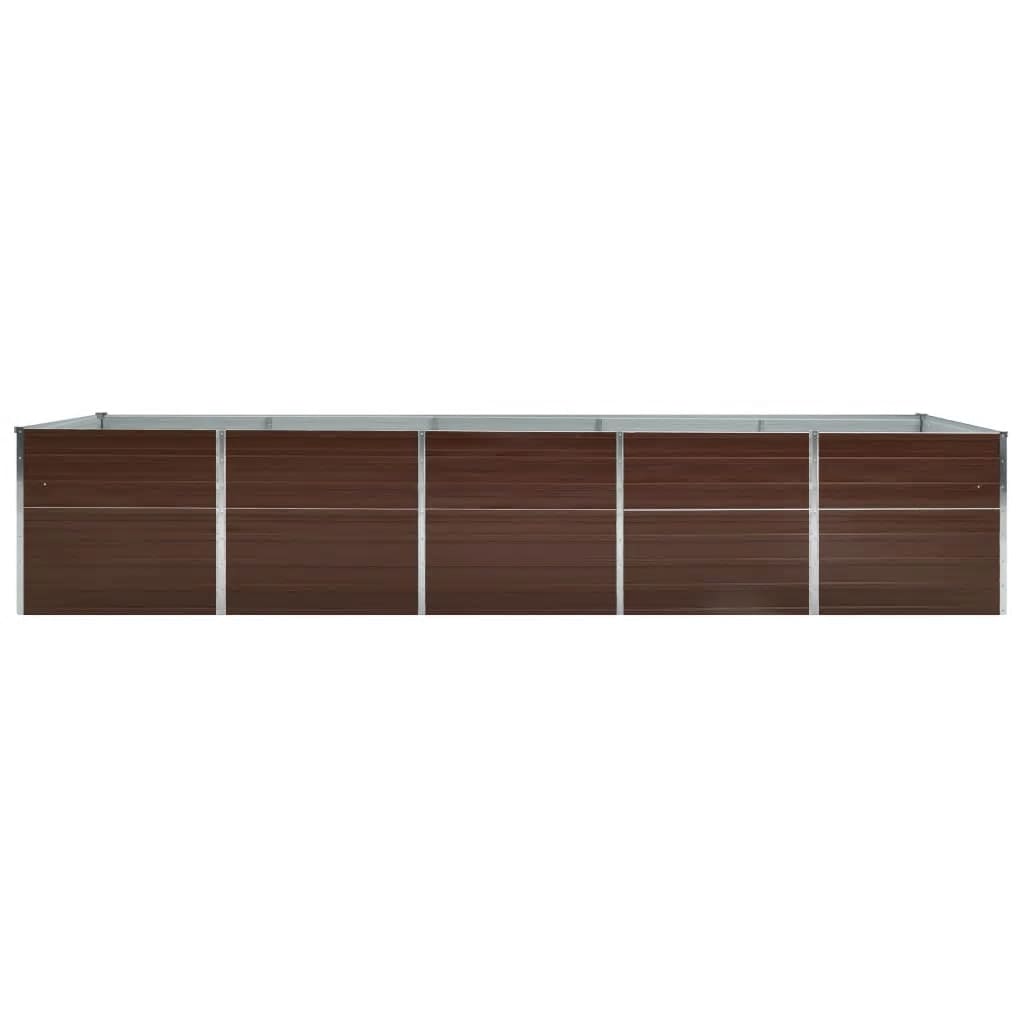 Høybed galvanisert stål 400x80x45 cm brun