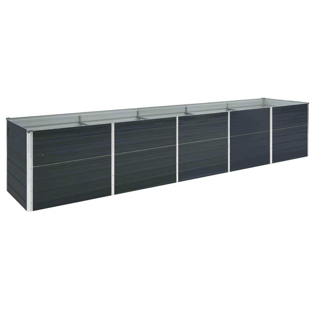 Høybed galvanisert stål 400x80x45 cm antrasitt