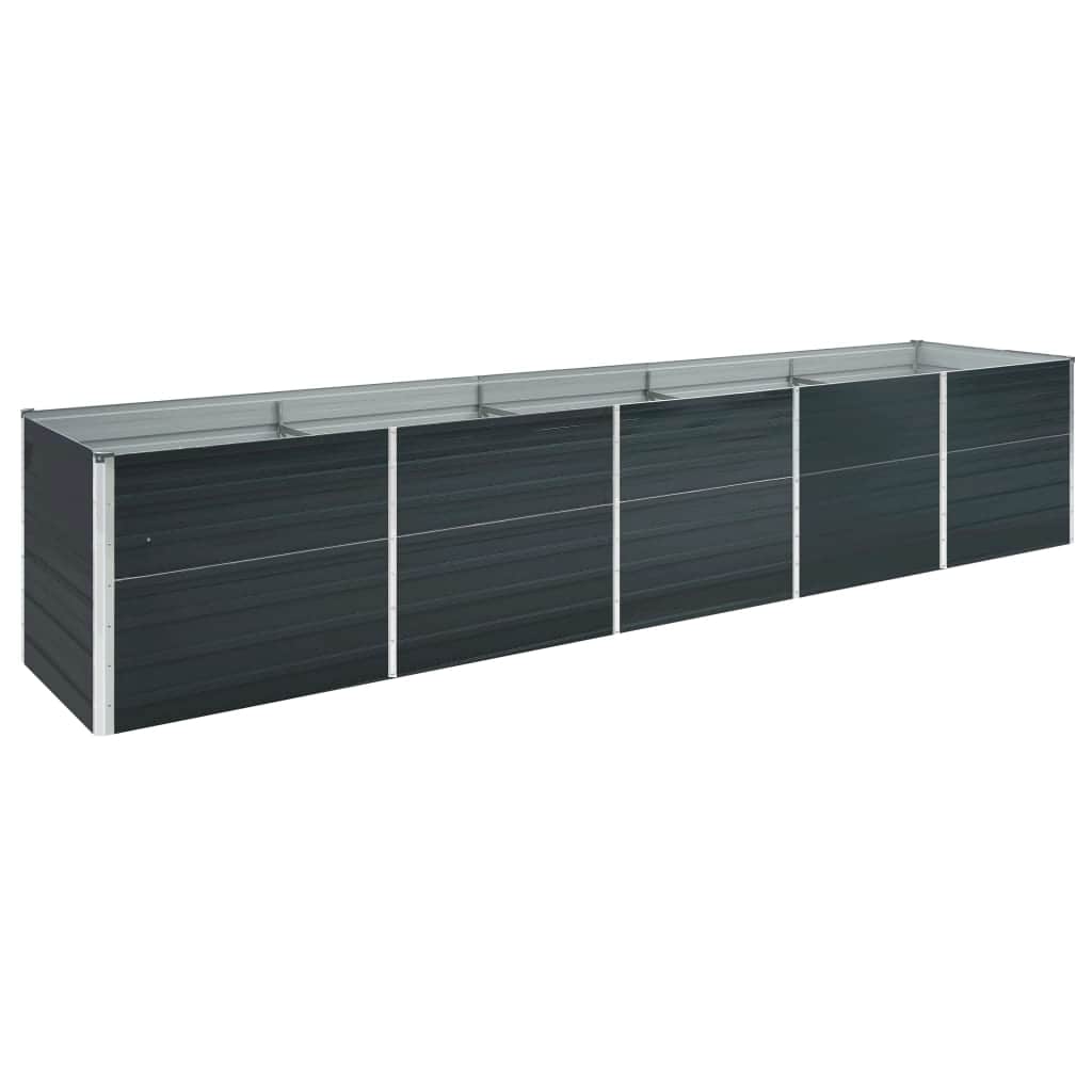 Høybed galvanisert stål 400x80x77 cm antrasitt