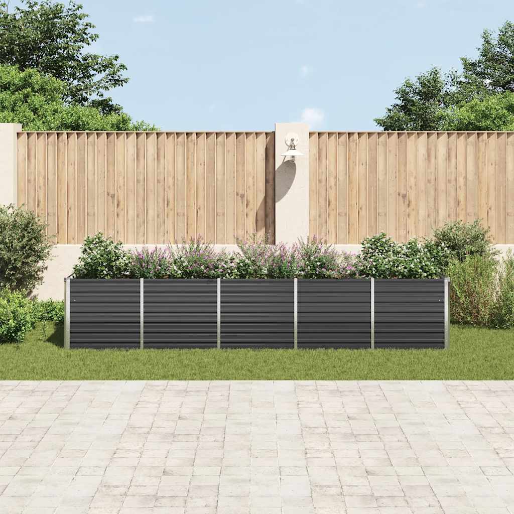 Høybed galvanisert stål 400x80x77 cm antrasitt