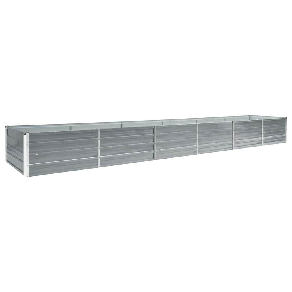 Høybed galvanisert stål 480x80x45 cm grå
