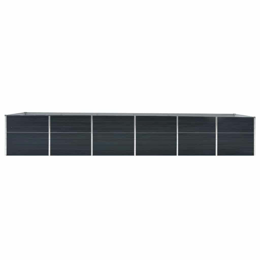 Høybed galvanisert stål 480x80x77 cm antrasitt