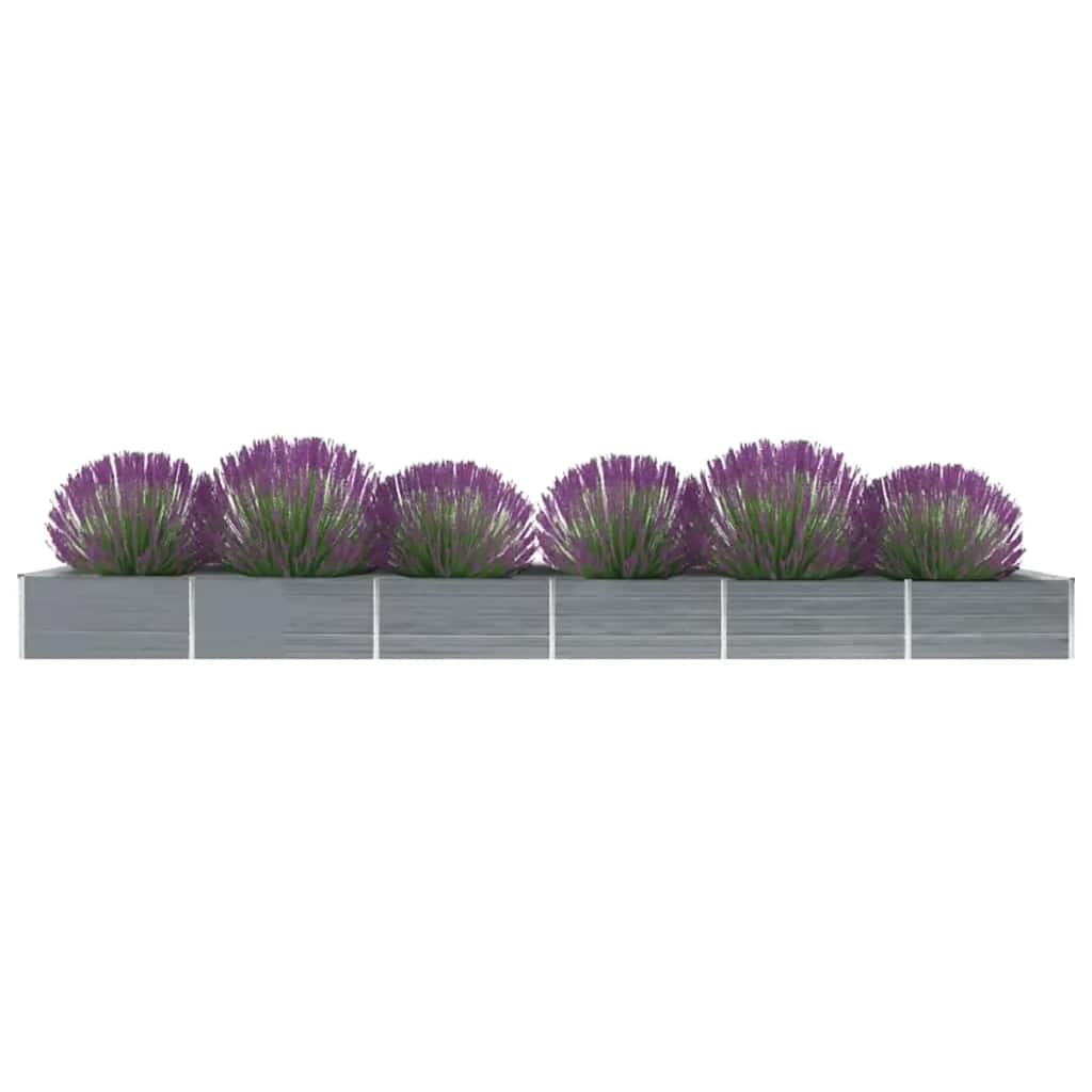 Høybed galvanisert stål 600x80x45 cm grå