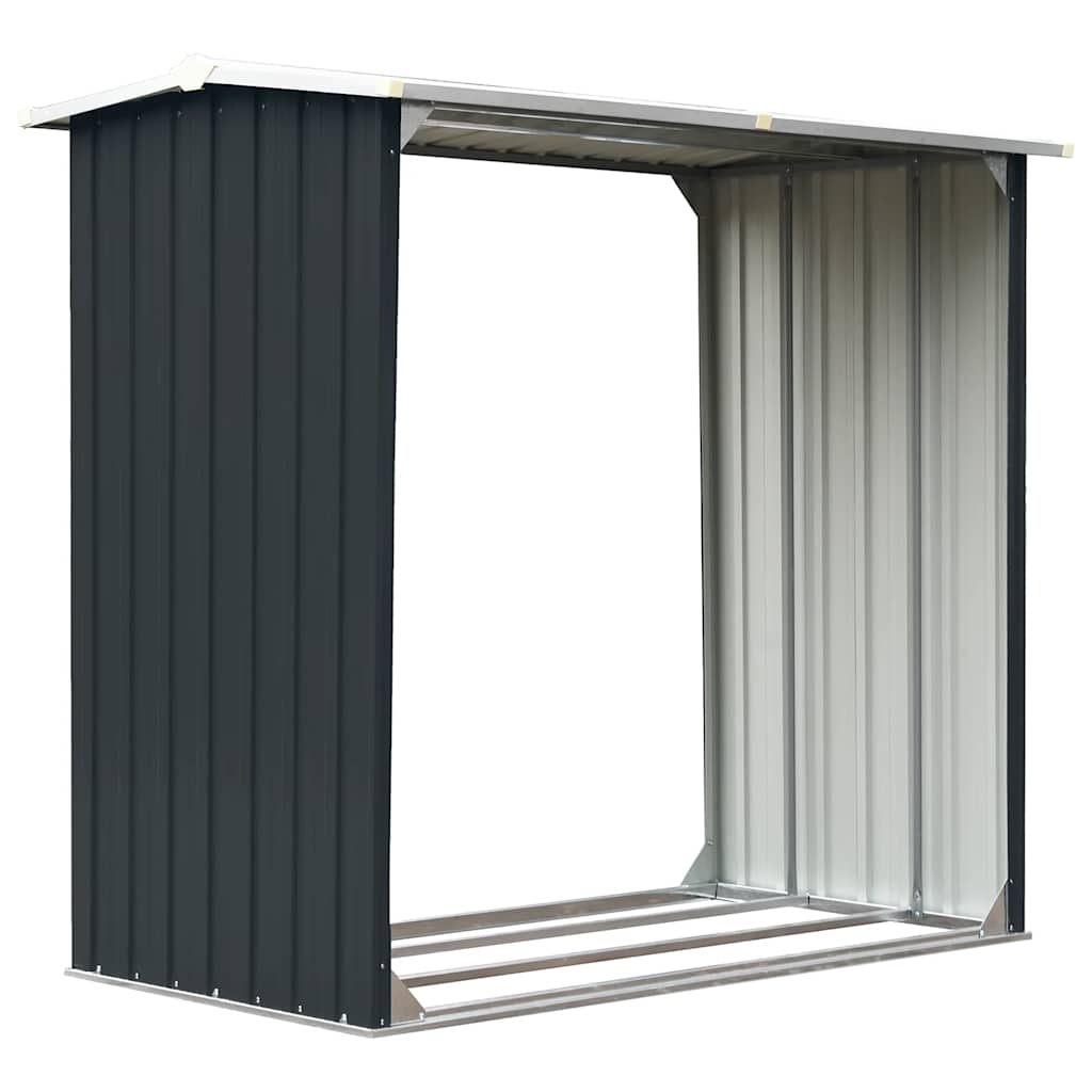 Vedskjul galvanisert stål 172x91x154 cm antrasitt
